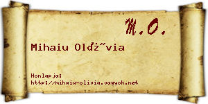Mihaiu Olívia névjegykártya